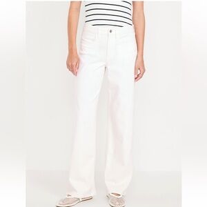 Old navy high rise wow wide leg jean denim white